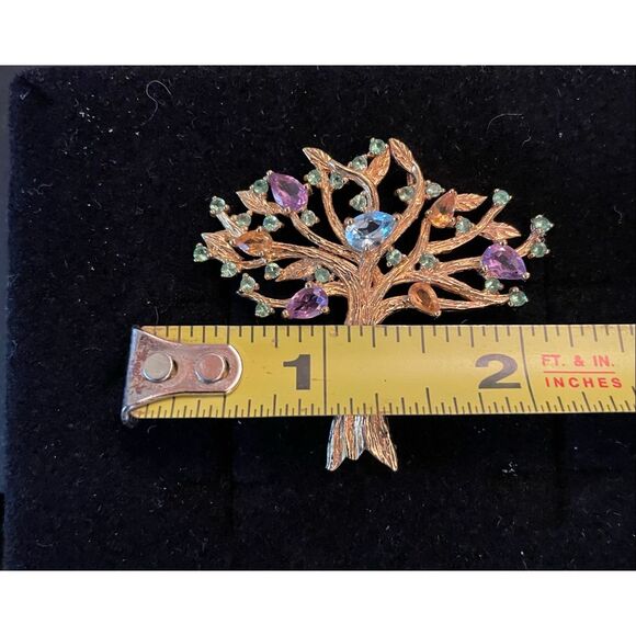 Tree of Life Pendant with Multicolor Gemstones – Amethyst, Citrine, Blue & Green - Picture 5 of 6